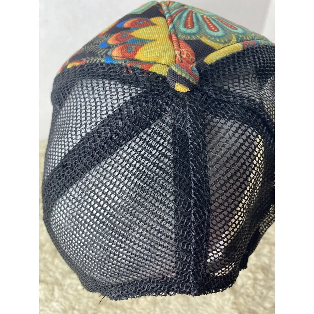 Vans Hat Unisex Paisley Peacock‎ Pattern Mesh Snap Back Adjustable